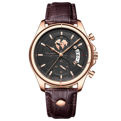 Chronograph Leather Strap Watch