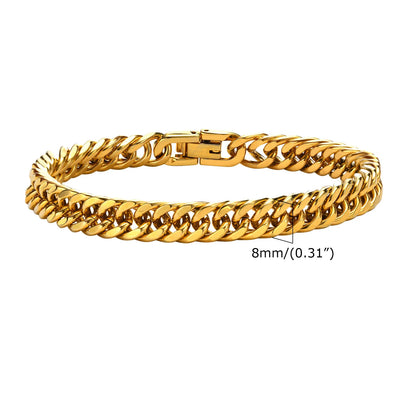Double Curb Chain Bracelet