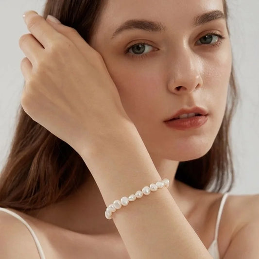 Baroque Pearl Silver Bracelet