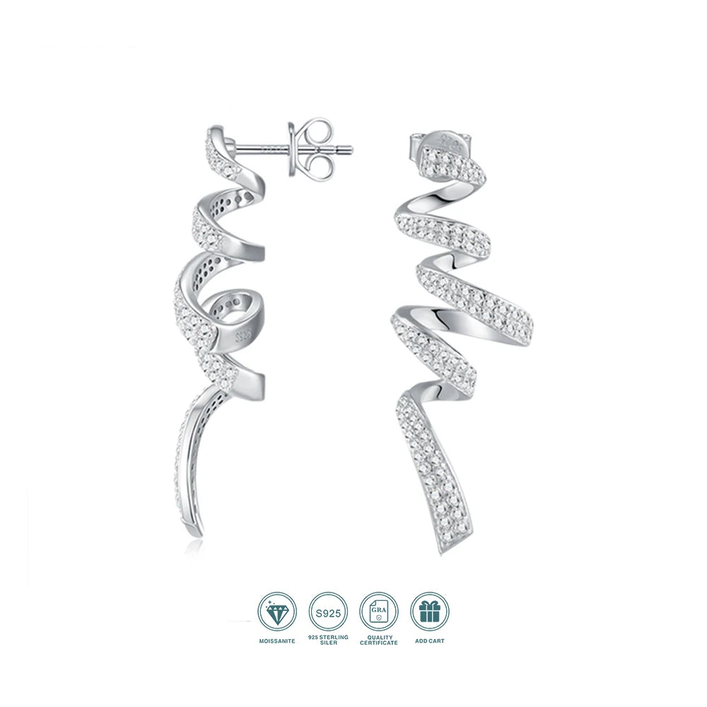 Spiral Moissanite Earrings