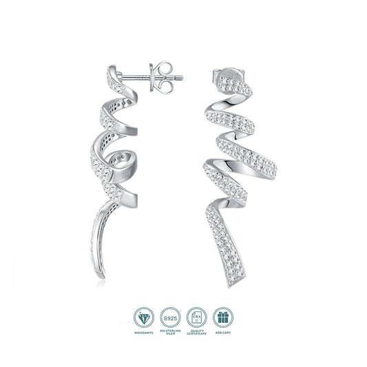 Spiral Moissanite Earrings
