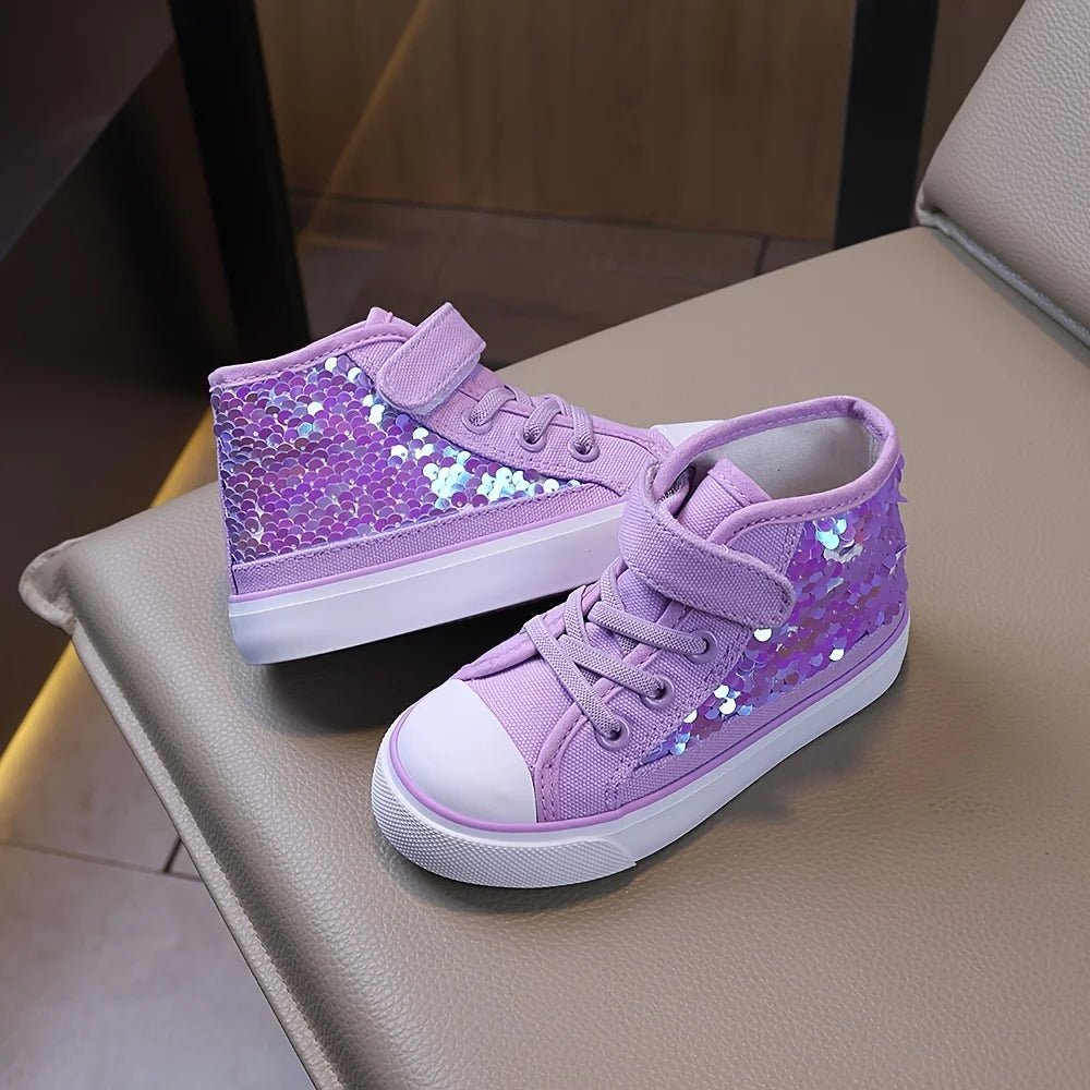 Holographic Scale Mid-Top Canvas Shoes