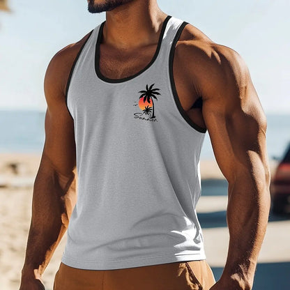 Hawaiian Coconut Print Tank Top