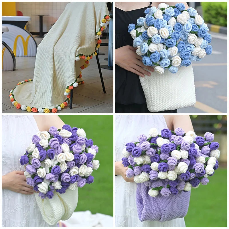 Rose Bouquet Crochet Blanket