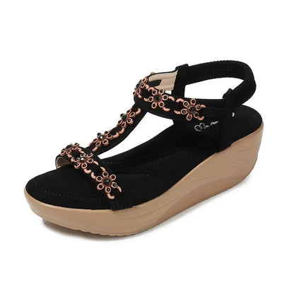 Floral Gladiator Wedges