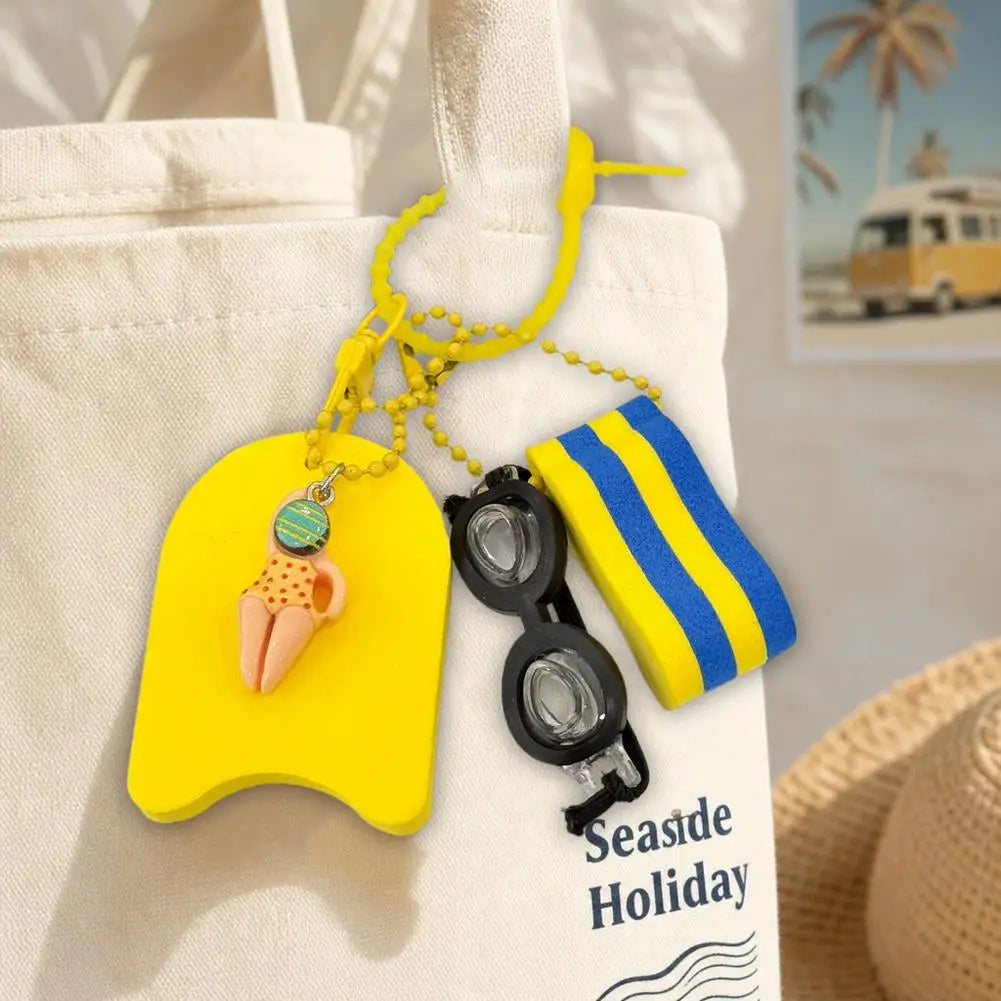 Cartoon Swimming Keychain Summer Pool