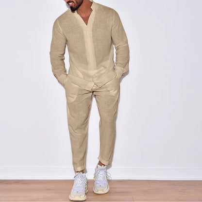 Breathable Long-Sleeve 100% Shirt Set
