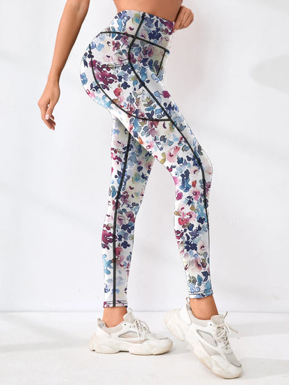 Printed Pocket Tummy-Control Pants