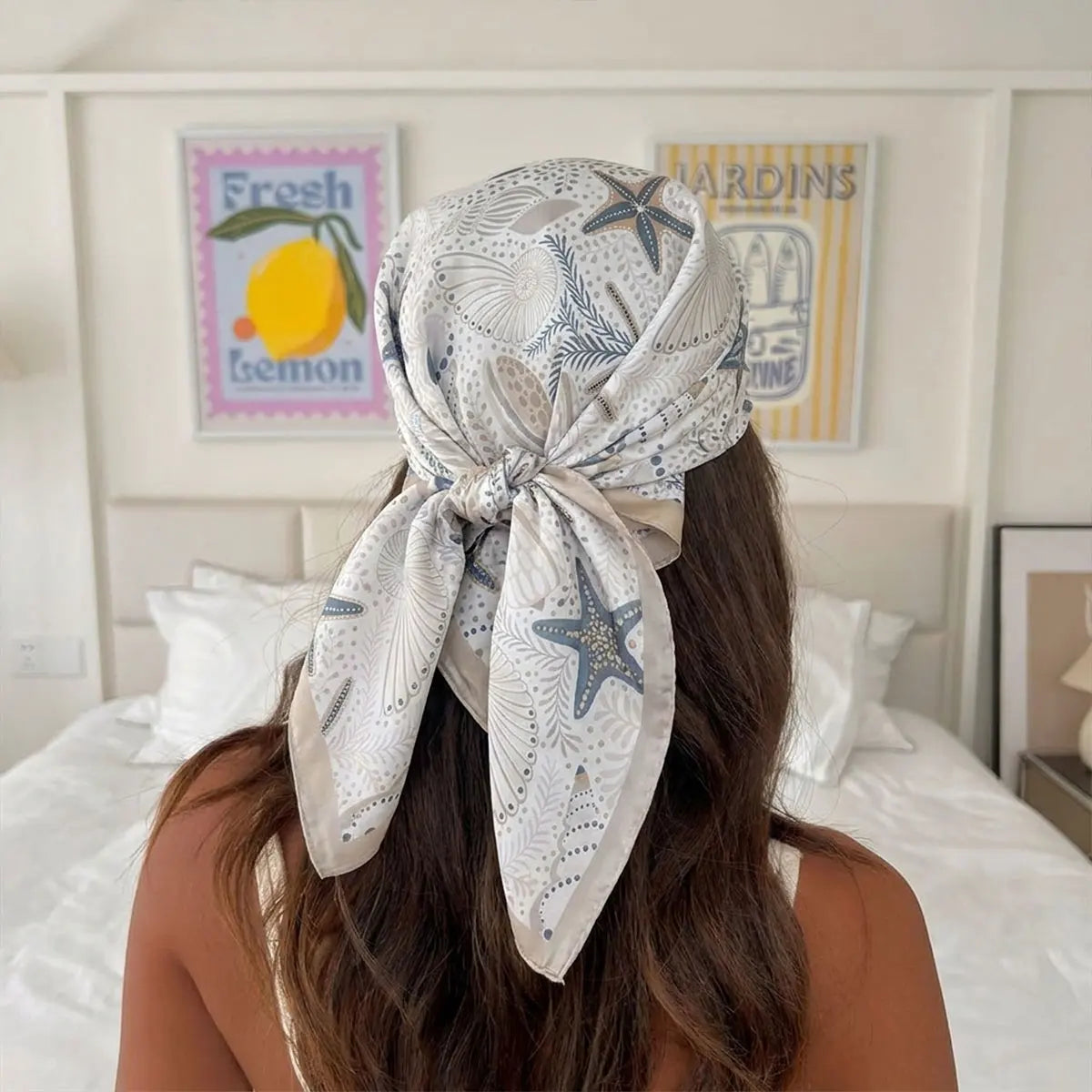 Printing Silk Square Scarf Neck