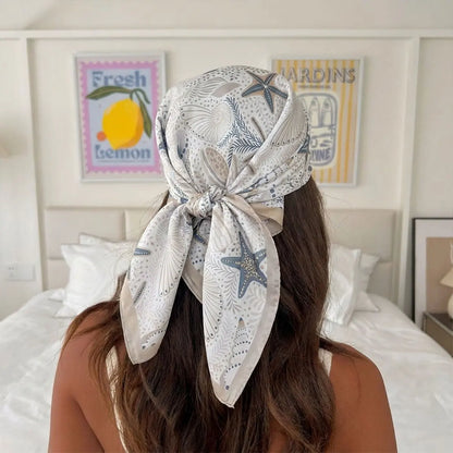 Printing Silk Square Scarf Neck