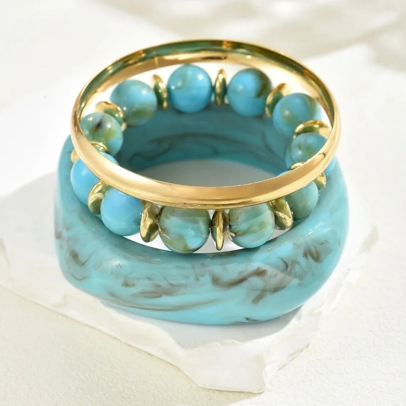 Chunky Resin Bangles Set