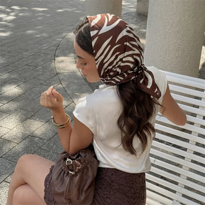 Bohemia Print Square Silk Scarf