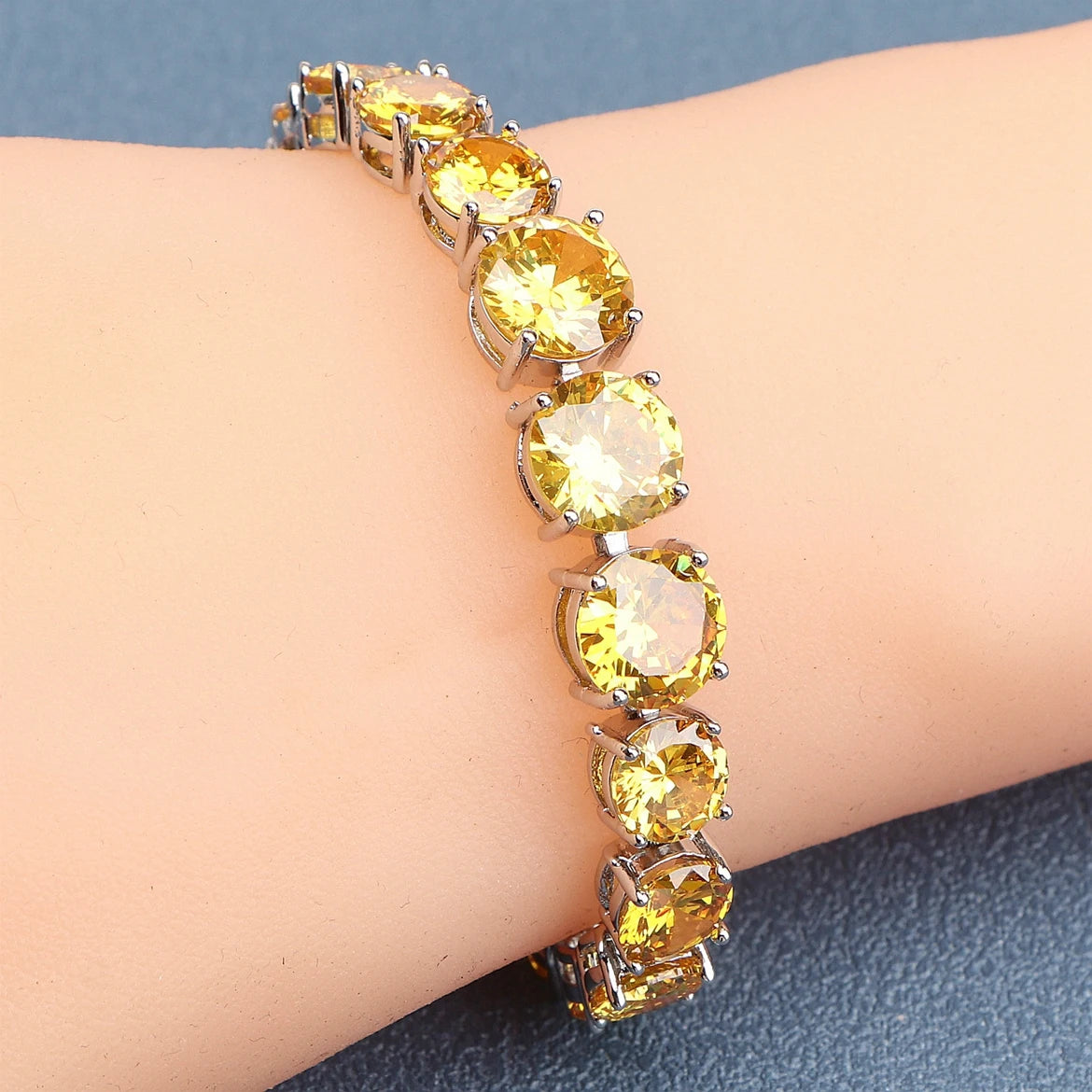 Sterling Zircon Chain Bracelet