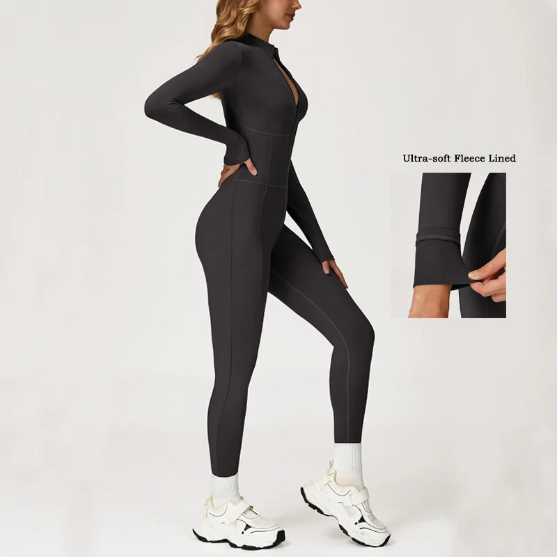 Women’s Fleece-Lined Full-Zip Jumpsuit