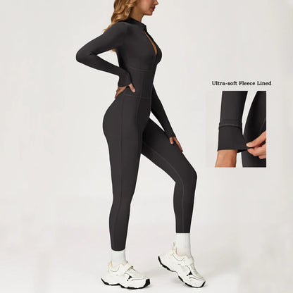 Women’s Fleece-Lined Full-Zip Jumpsuit