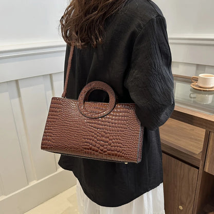Crocodile Print Green Satchel
