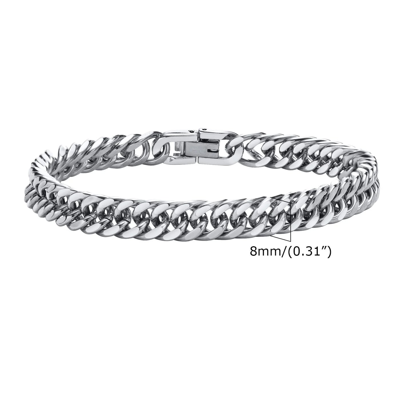 Double Curb Chain Bracelet