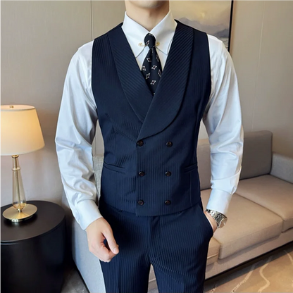 Pants Vest Stripe High Suit