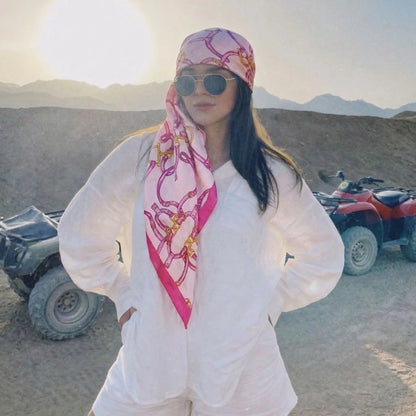 Silk Shawl Square Print Scarf