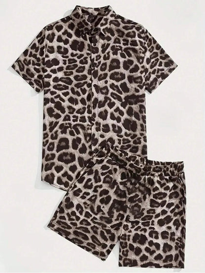 Leopard Zebra Print Shirt Set