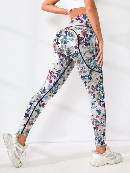 Printed Pocket Tummy-Control Pants