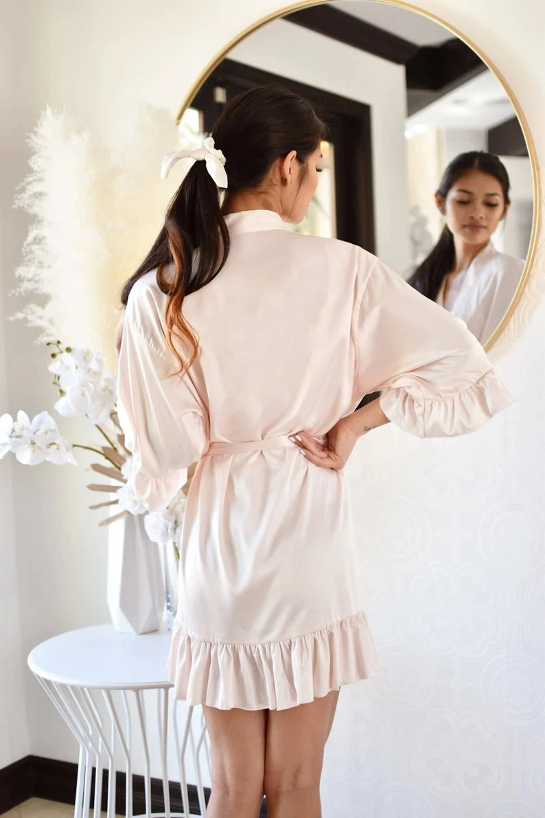 Elegant Satin Knee Robe