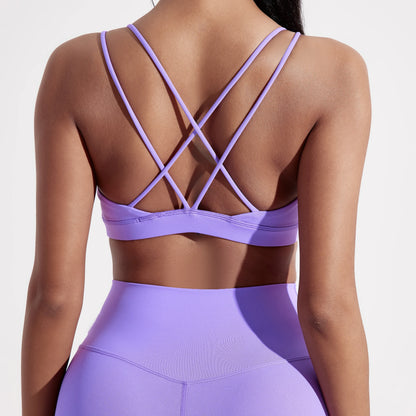 Cross-Front Padded Sports Bra