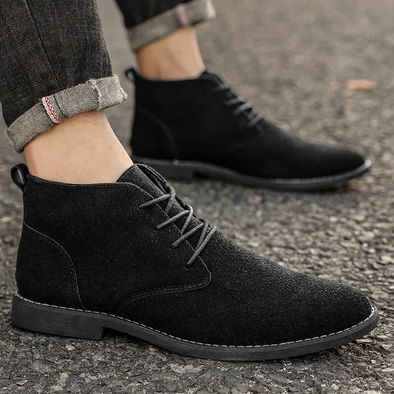 Brown Pointed-Toe Chelsea Boots