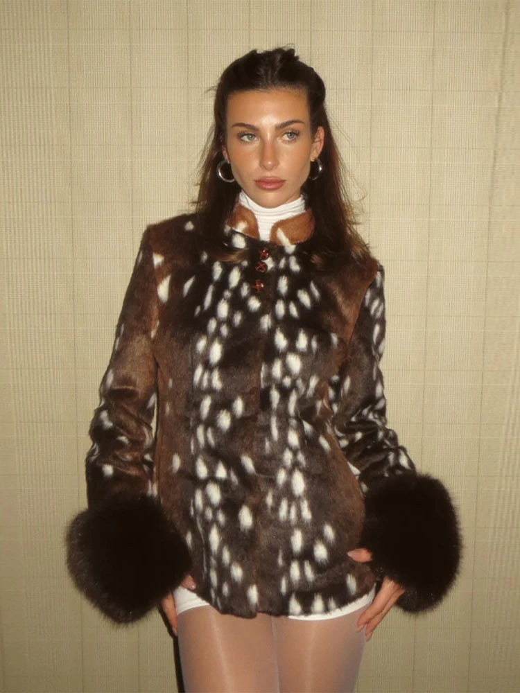 Spotted Faux Fur Jacket