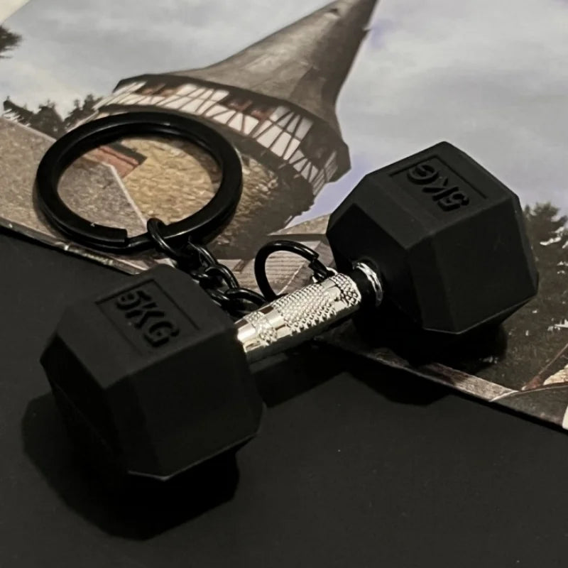 Silicone Gym Dumbbell Keychain