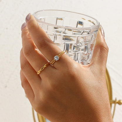 Super Minimalist Braided Twisted Gold Ring