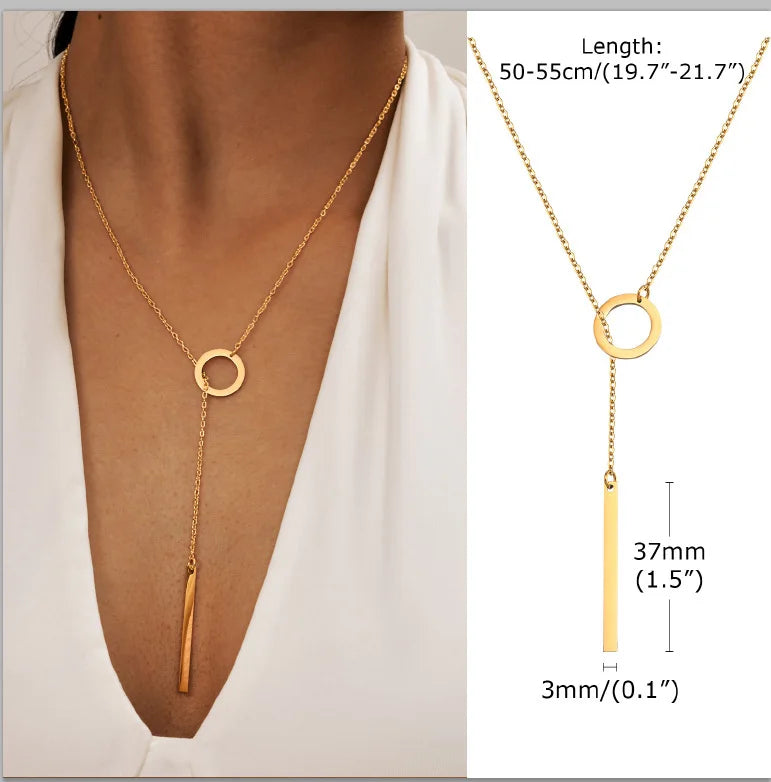 Gold Lariat Y-Shape Necklace