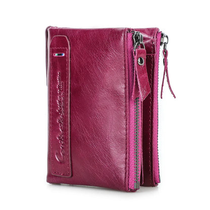 Zipper Leather Wallet