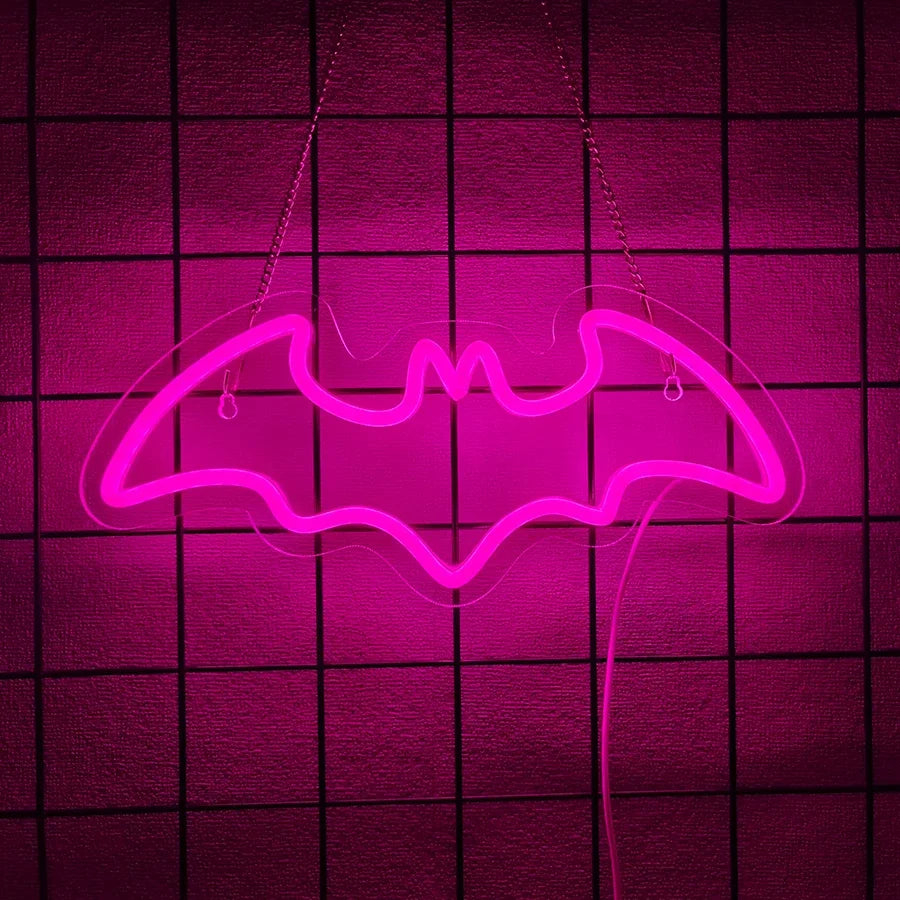 Bat and Ghost Neon Sign