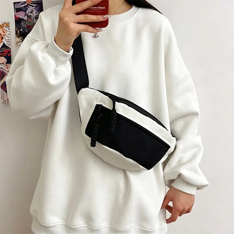 Contrast Nylon Chest Bag