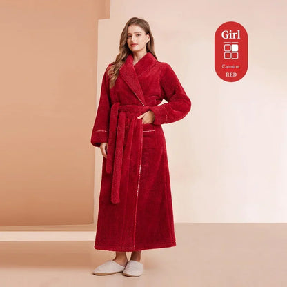 Autumn Winter Thick Cotton Flannel Bathrobe