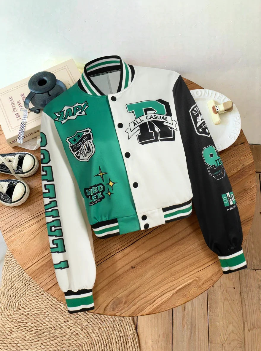 Color-Block Baseball Jacket