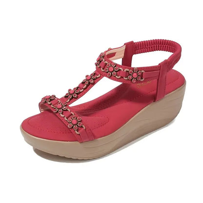 Floral Gladiator Wedges