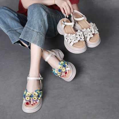 Leather Wedge Sandals