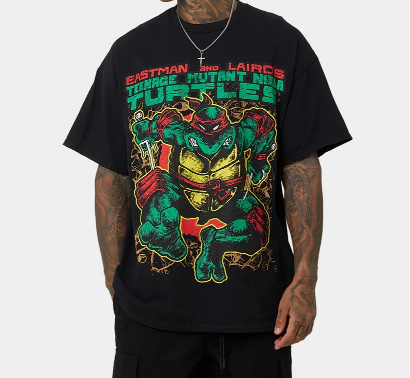 Moto Print V-Neck Tee
