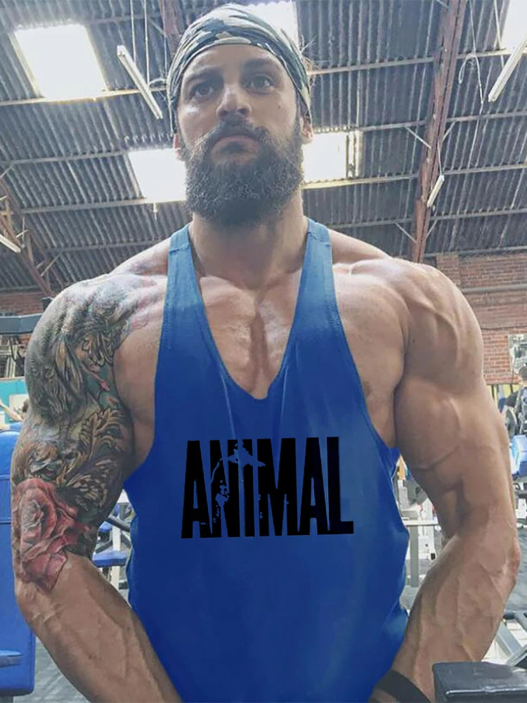 ANIMAL Letter Printed Gym Clothing