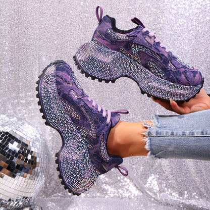 Crystal Lace-Up Sneakers