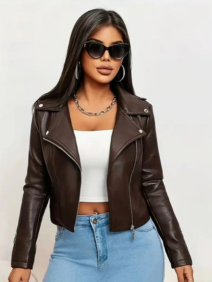 PU Leather Moto Jacket