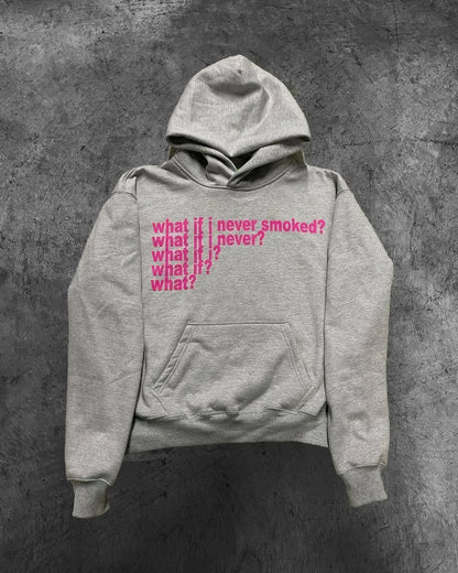 Pink Print Oversized Hoodie
