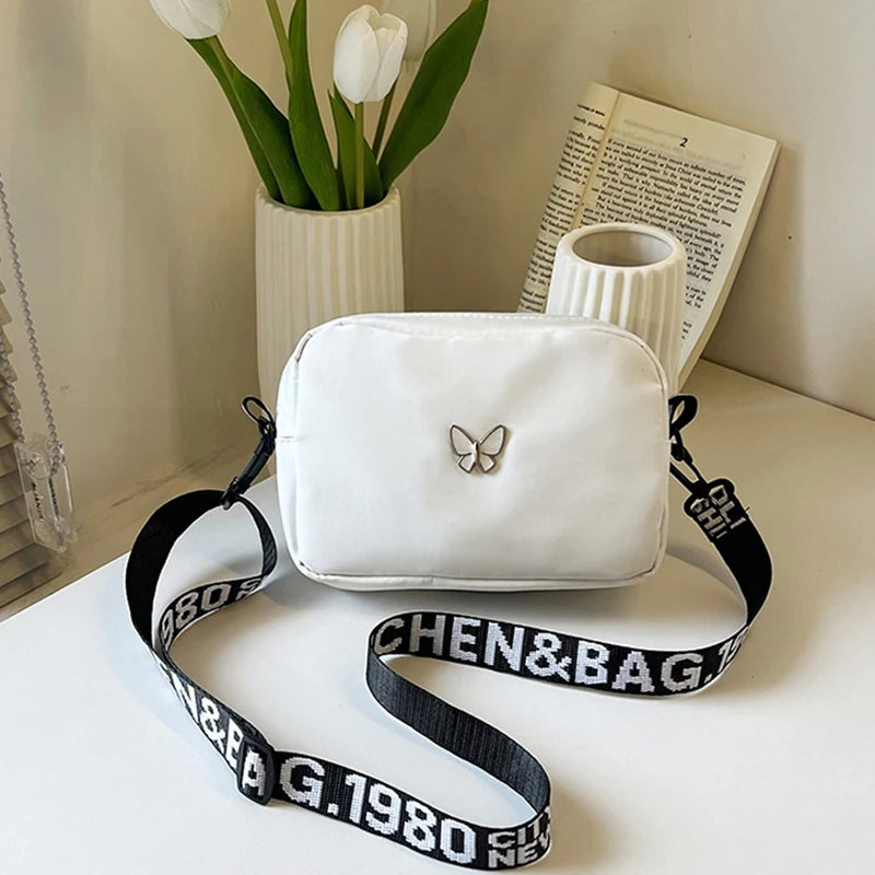 Nylon Wide-Strap Square Bag