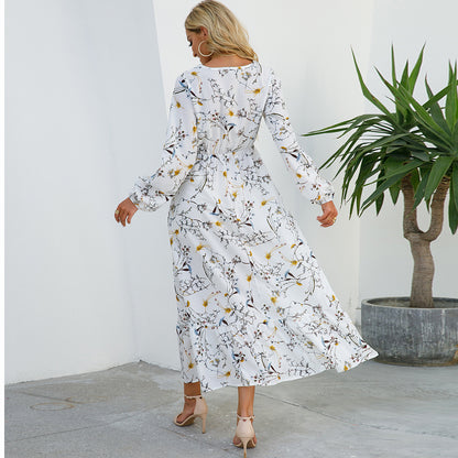 Floral Bohemian Chiffon Maxi Dress