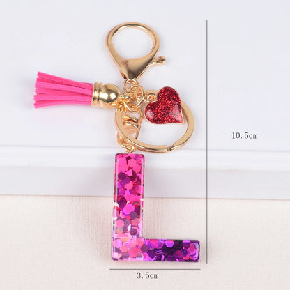 A-Z Alphabet Initial Letter Keychain