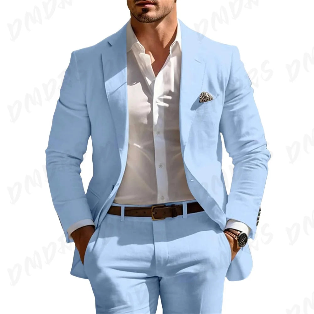 Summer Wedding Formal Solid Suit