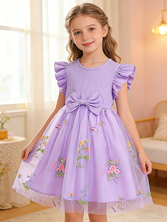 Princess Floral Purple Dress