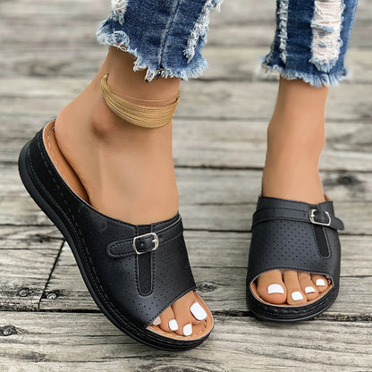 Feather Wedge Sandals